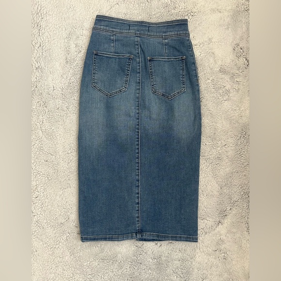 Blue Denim Midi Skirt - Picture 2 of 3